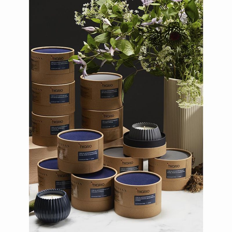 Свеча ароматическая vetiver & black cypress из коллекции edge, синий, 30 ч Tkano BD-3043159 фото 8