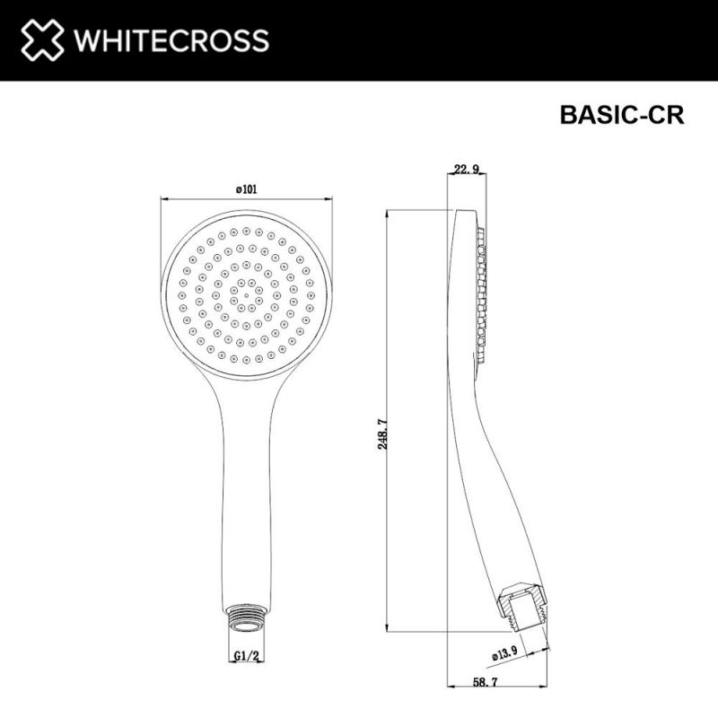 Душевая лейка WHITECROSS BASIC-CR, хром