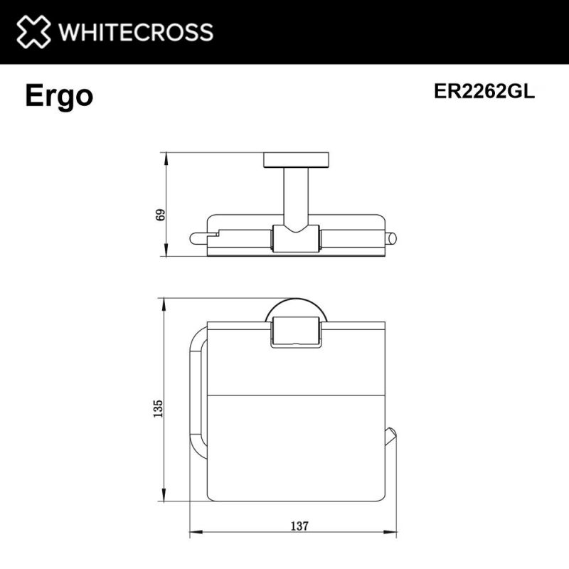 Держатель туалетной бумаги WHITECROSS Ergo ER2262GL, золото