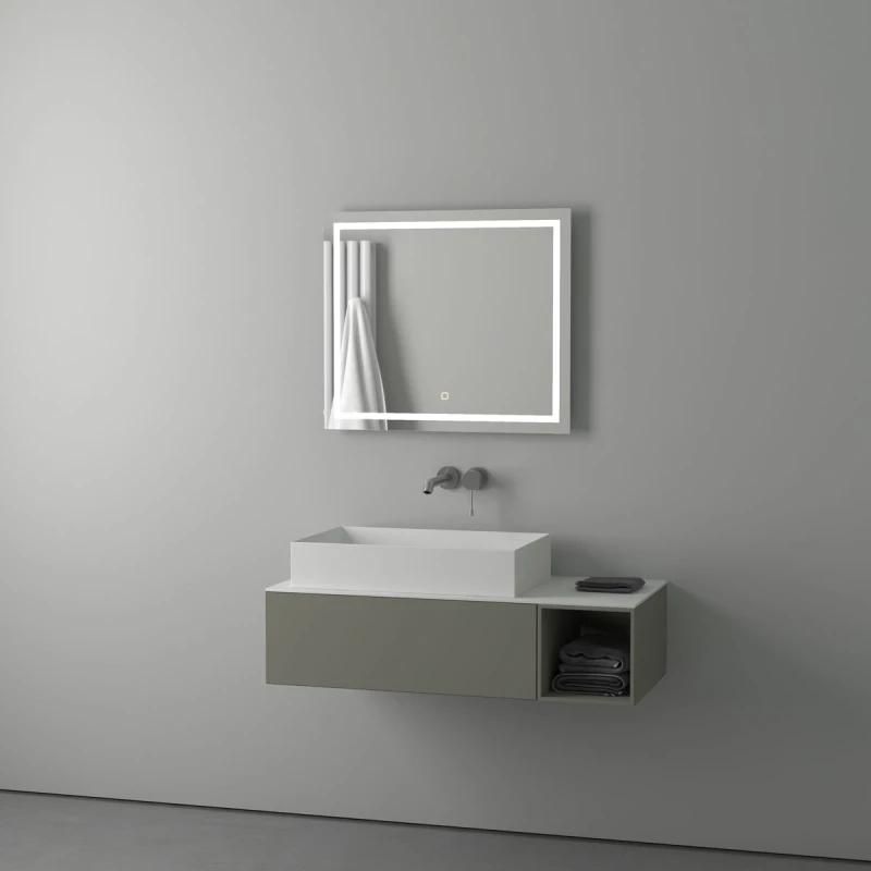 Зеркало для ванной EVOFORM Ledline BY 2434, с LED-светильником и сенсорным выключателем 70х60см фото 4