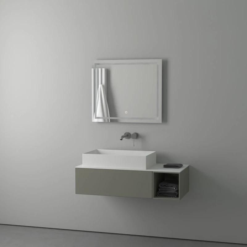 Зеркало для ванной EVOFORM Ledline BY 2434, с LED-светильником и сенсорным выключателем 70х60см фото 5