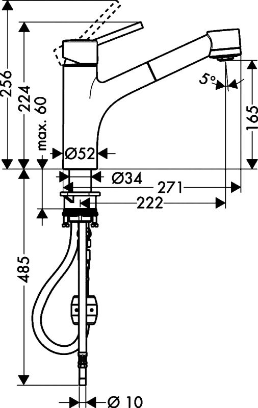 Смеситель Hansgrohe Talis S 32841000 для кухонной мойки