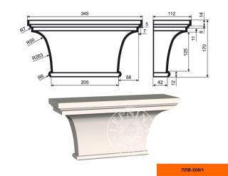 Пилястра составная Lepninaplast ПЛВ-200/1