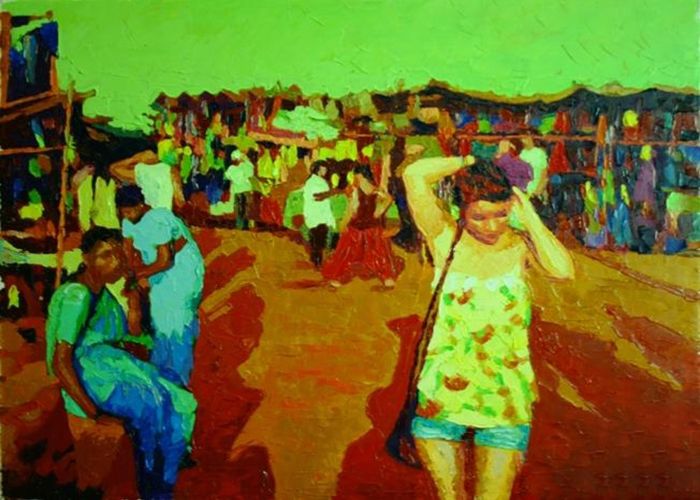 Картина "Рынок в Гoa" Михаил Рудник