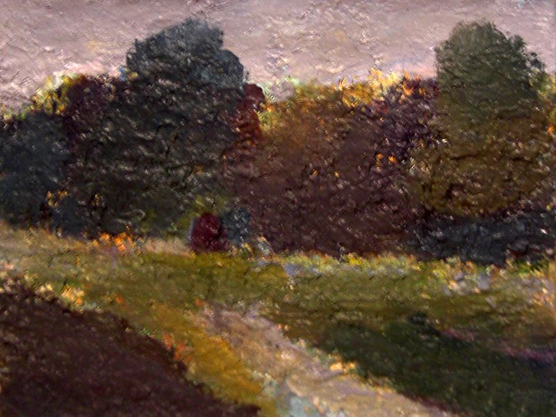 Картина "Пейзаж с лесом" 40x35 Желнов Николай