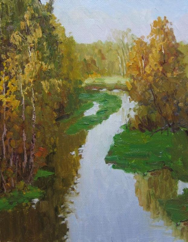 Картина "Осень. Река Клязьма" Сергей Чертов