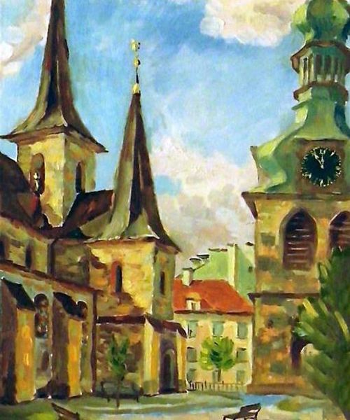 Картина "Прага. Костел святого Петра (пленэр)" Нина Силаева фото 1