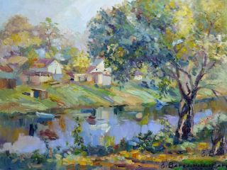 Картина "Осень в Верхнем Посаде" Елена Березина