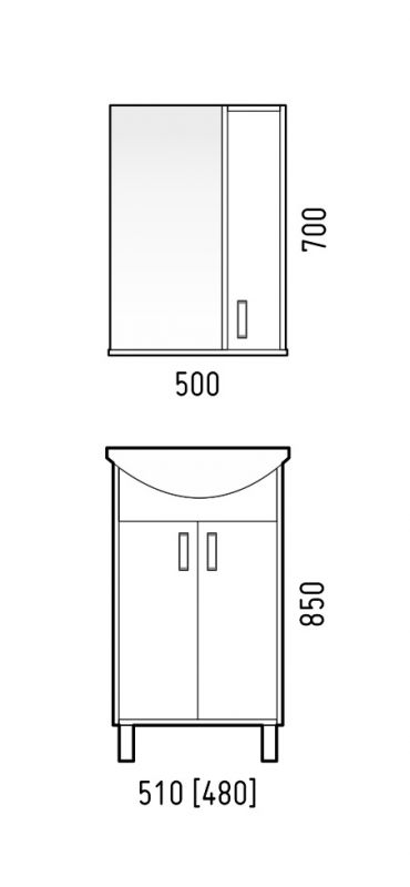 Зеркальный шкаф Corozo Колор SD-00000697 50х70 см