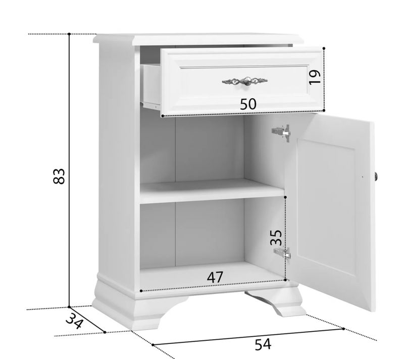 Тумба Black Red White Kentaki BD-2534935, белая