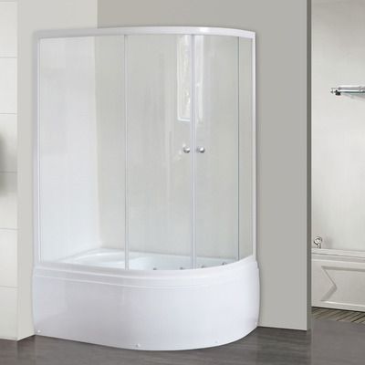 Душевой уголок Royal Bath RB 8120BK-T-CH L, с поддоном