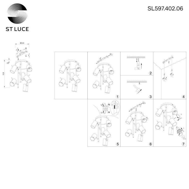 Светильник потолочный ST-Luce FANALE SL597.402.06