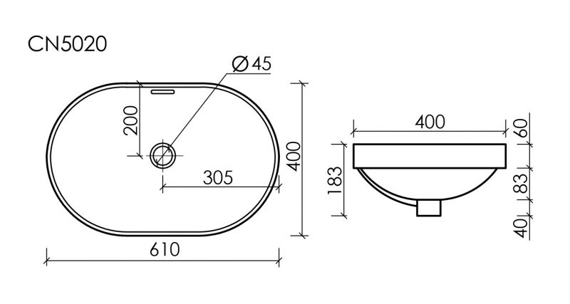 Раковина встраиваемая Ceramica Nova Element CN5020 60х40 см фото 5
