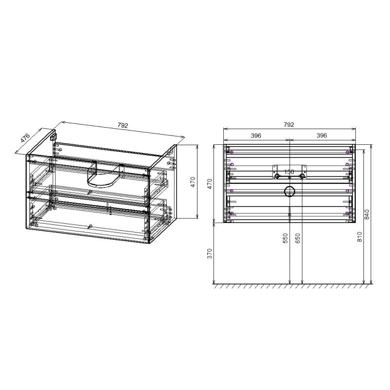 Тумба под раковину подвесная Vincea Luka VMC-2L800RO 80 см R.Oak фото 8