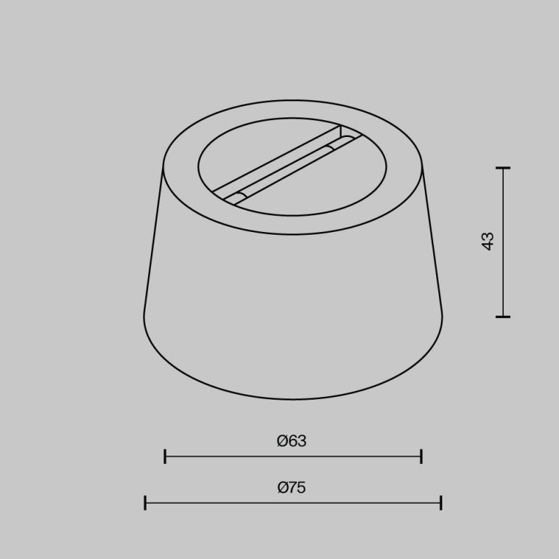 Чаша накладная Maytoni Parity TRA130CRDuo-B для двойного вывода ленты, черная