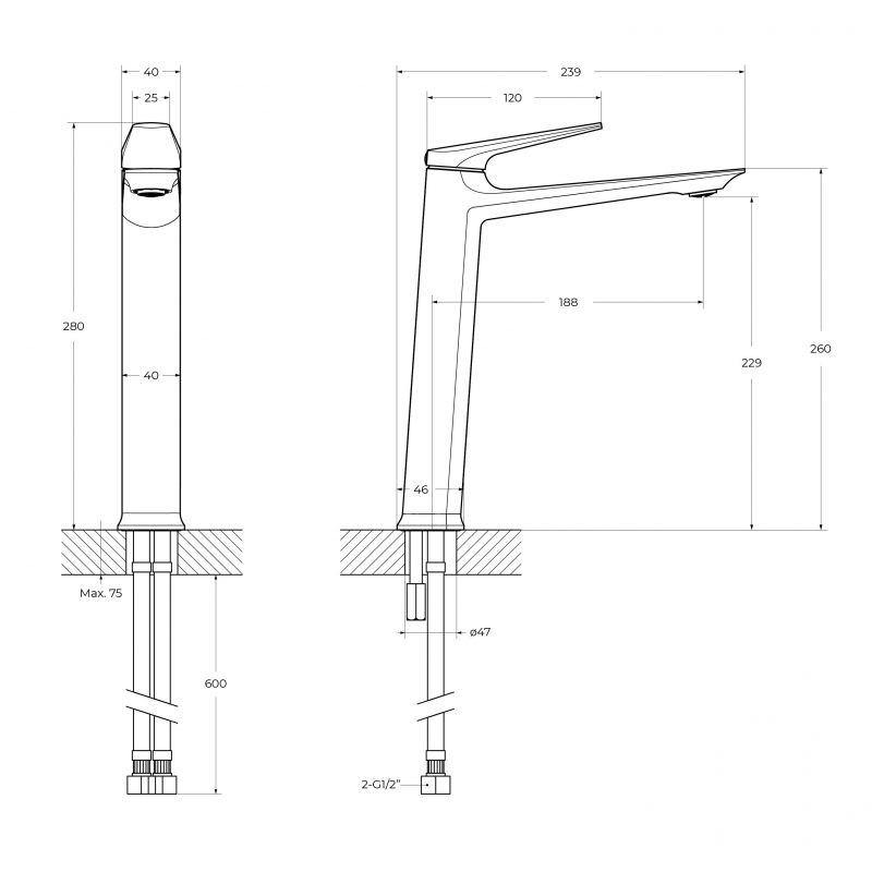 Смеситель для раковины CEZARES LINER-LC-01-W0, хром фото 4