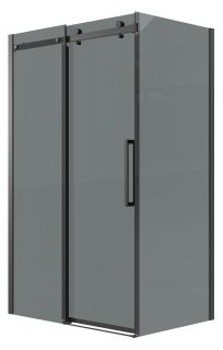 Душевой уголок Grossman Classic 120.K33.04.1680.21.10, 160х80 см, профиль черный матовый, стекло тонированное