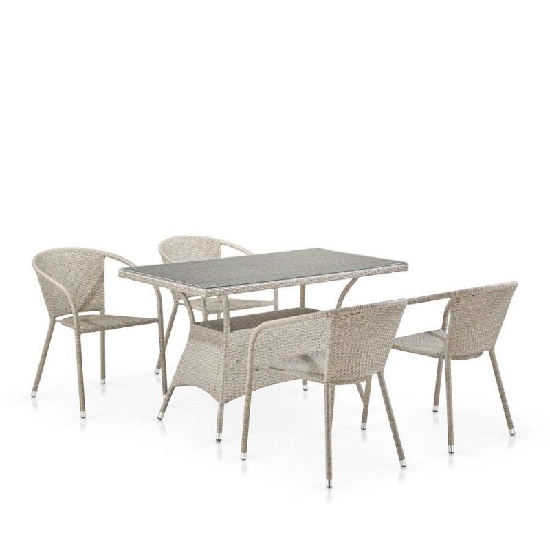 Комплект плетеной мебели Afina T198D/Y137C-W85 Latte (4+1) фото 1