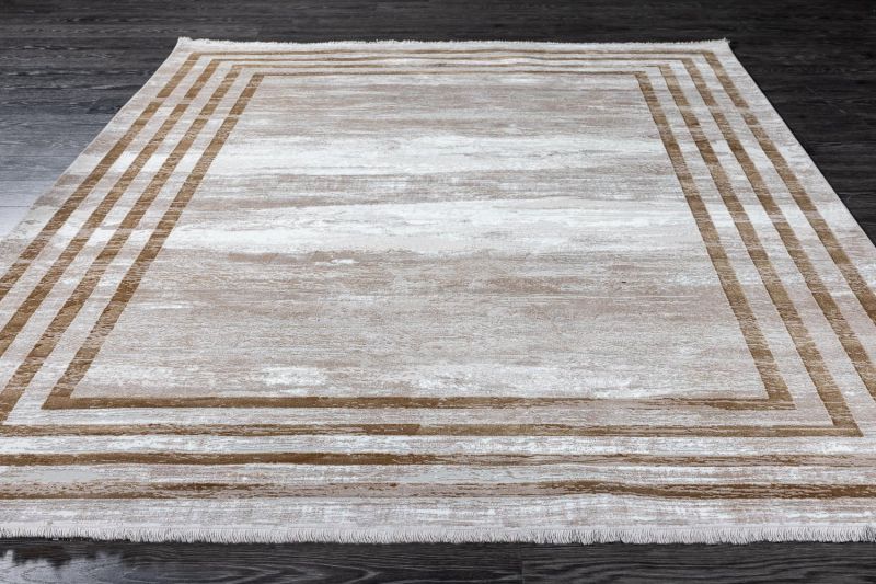 Турецкий ковер из бамбукового шёлка и акрила Carpet «OLIMPOS BORDER» 0803G-BEJ-BEY 200 x 290 см фото 3