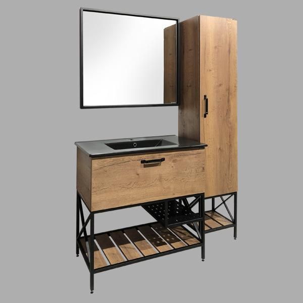 Тумба с раковиной Comforty Бредфорд 00004148003CF дуб темный 91 фото 7