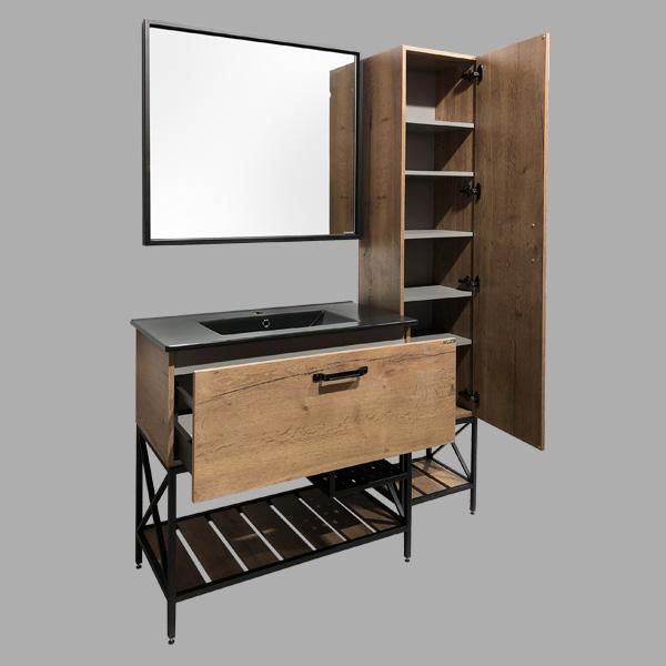 Тумба с раковиной Comforty Бредфорд 00004148003CF дуб темный 91 фото 8