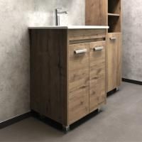 Тумба с раковиной Comforty Марио 00-00004155CF дуб темный 61