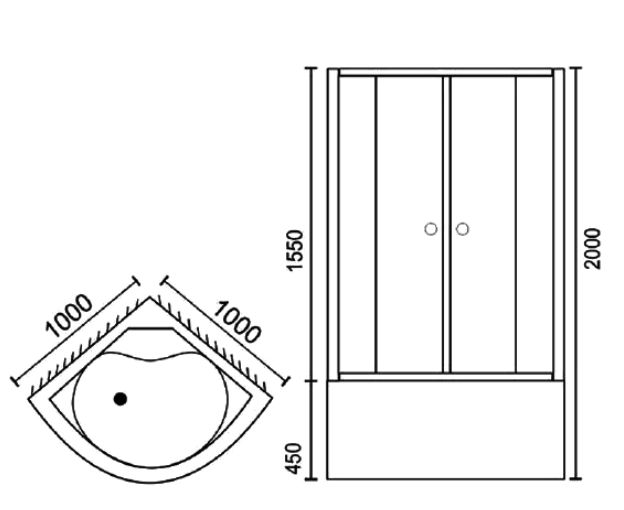 Душевой уголок Royal Bath RB 100BK-C-CH с поддоном