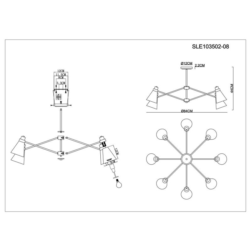 Люстра потолочная Evoluce Biane SLE103502-08