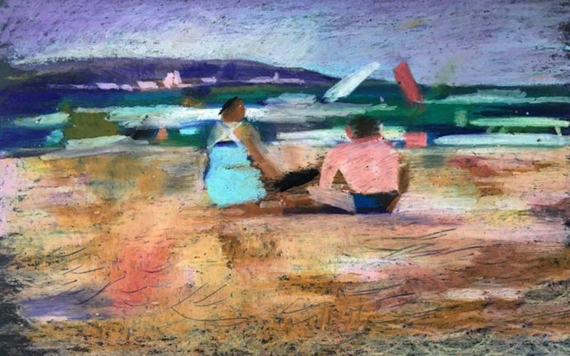 Картина "Вечерний пляж" Елена Березина