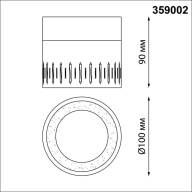 Светильник накладной светодиодный IP2 LED 4K 1W 85-265V AURA OVER NovoTech 359002