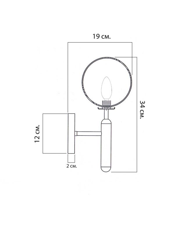 Чёрное бра LH Mirror Home Орибо BD-3069775 фото 4