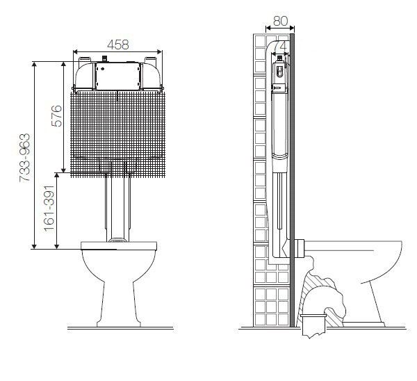 Бачок Oli 74 601602 для унитаза, пневматика