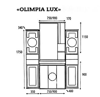 Зеркальный шкаф Misty Olimpia Lux Л-Олл04075-033СвЛ