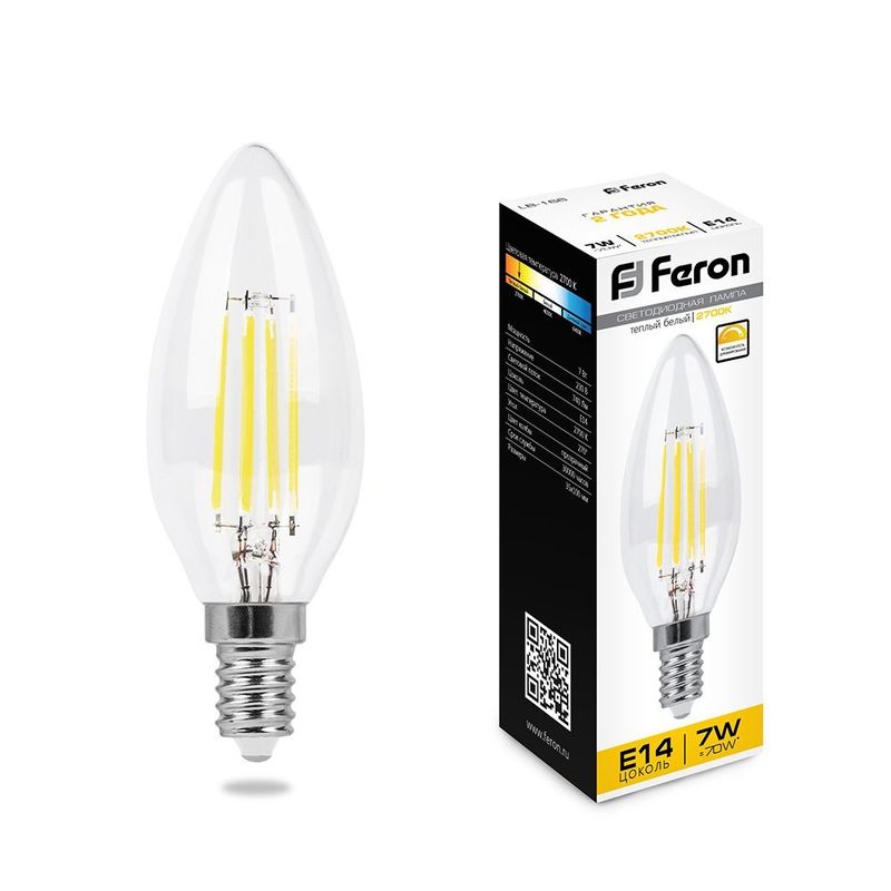 Лампа светодиодная Feron E14 7W 2700K 25870