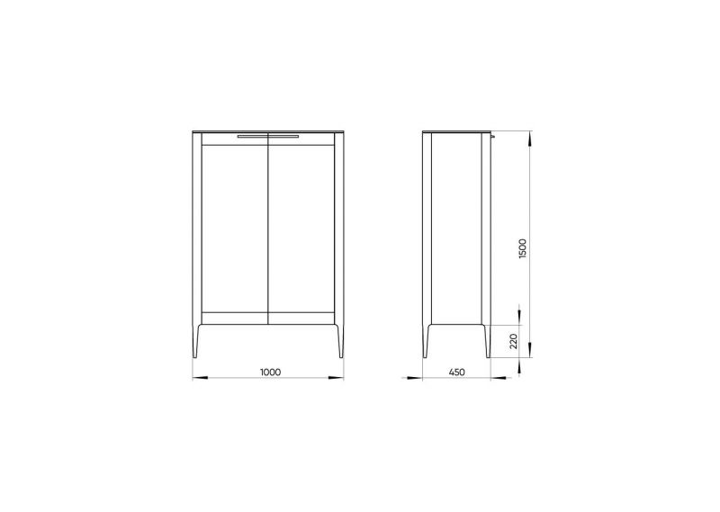 Витрина стеклянная Ellipsefurniture Type (серая) TY010203020101 фото 3