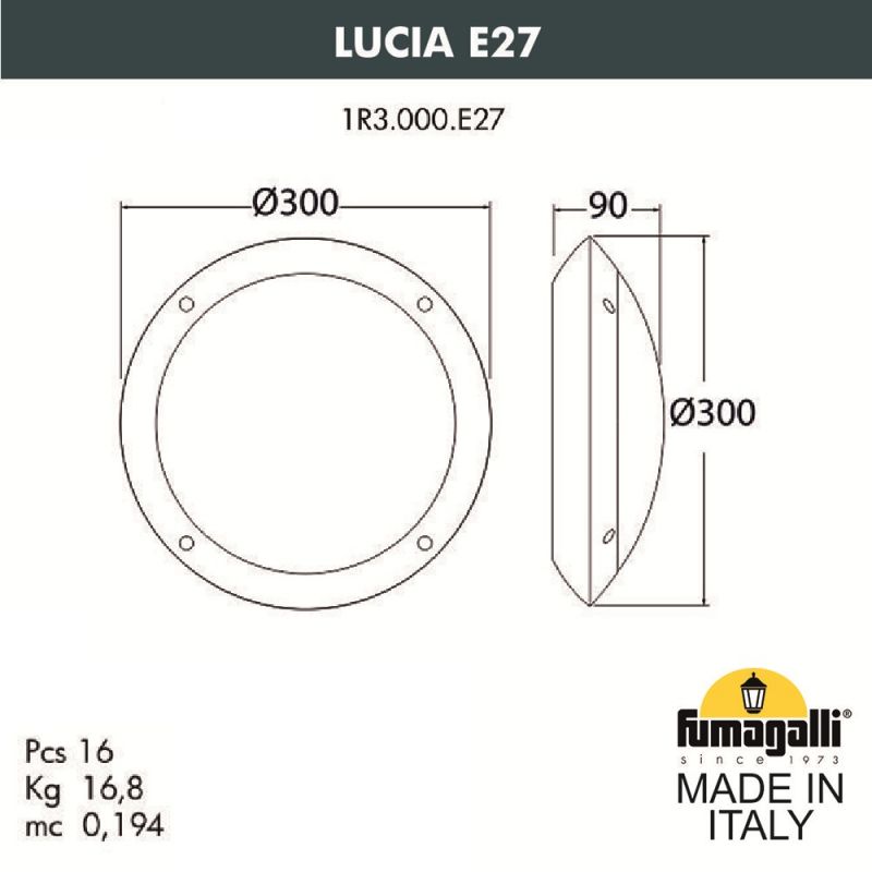 Настенно-потолчный уличный светильник FUMAGALLI LUCIA черный, бежевый 1R3.000.000.AYE27 фото 4