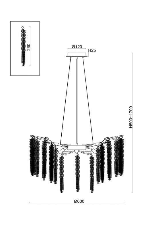 Подвесной светильник Freya FR1010PL-08G фото 2