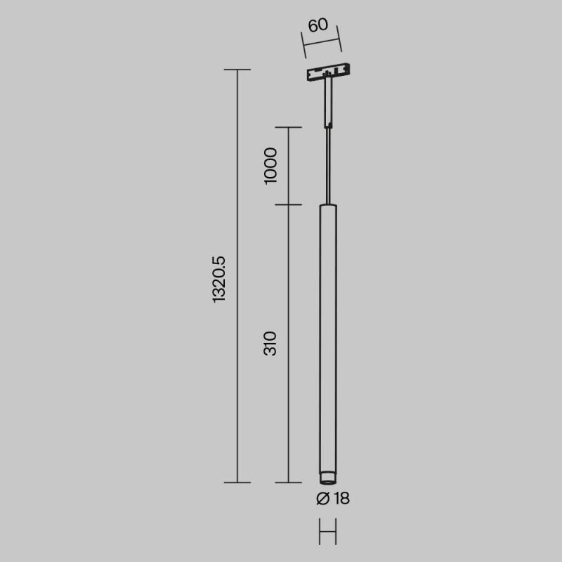 Трековый подвесной светильник Maytoni Skim TR191-1-3W3K-M-B