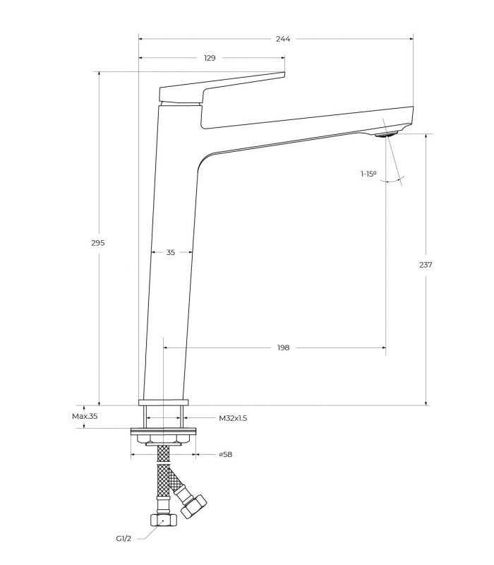 Смеситель для раковины BelBagno Ardente ARDENTE-LMC-CRM-W0