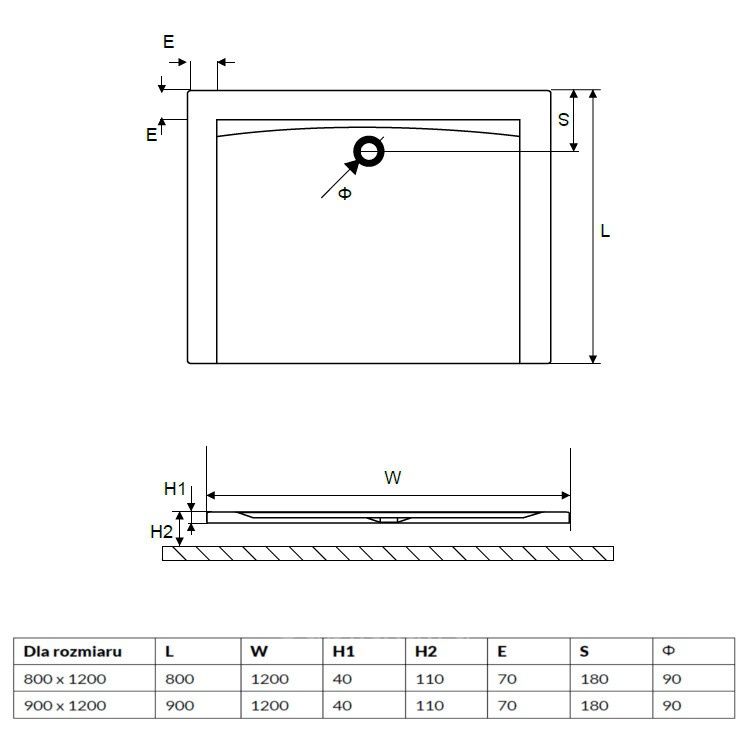 Душевой поддон Excellent Forma BREX.FOR128WHN