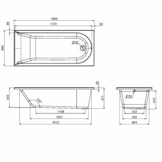 Каркас для ванны AM.PM Spirit W72A-180-080W-R2