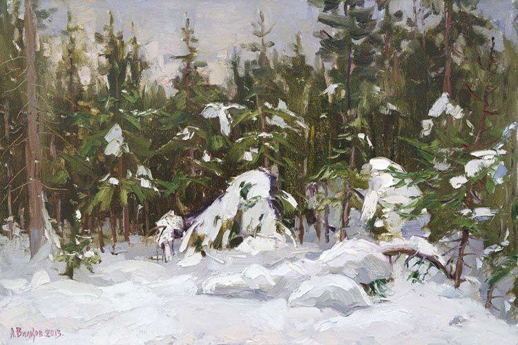 Картина "Спит в лесу тишина" Вилков Андрей