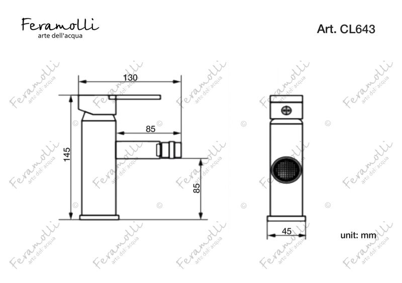 Смеситель для биде Feramolli Cubo CL643, хром фото 2