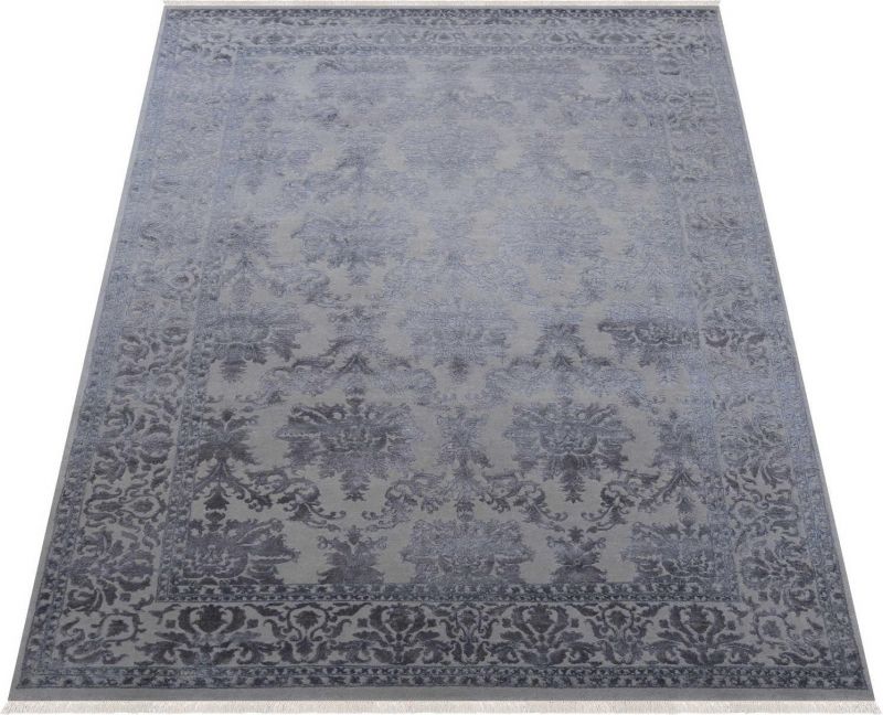 Индийский ковер из шерсти и арт-шёлка Carpet «KING OF AGRA» RO154-LBLU-LBLU 68 x 139 см фото 2