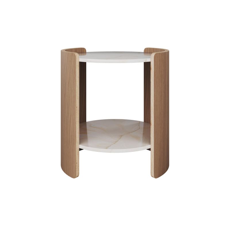 Столик Ellipsefurniture Lagom Stone D 43 см высота 45 см (камень LC, натуральный дуб) LG016614112 фото 2