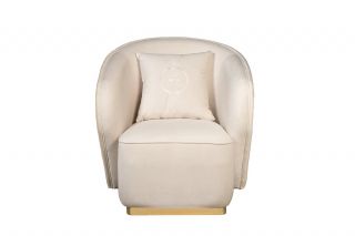 Кресло велюровое кремовое Garda Decor Olten BD-3145279