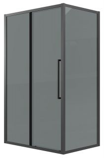 Душевой уголок Grossman Cosmo 120.K33.02.1110.21.10, 110х100 см, профиль черный матовый, стекло тонированное