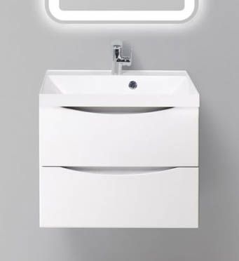 Тумба под раковину подвесная BelBagno MARINO-600-2C-SO-BL-P Bianco Lucido 60 см фото 1