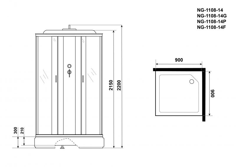 Душевая кабина Niagara Classic NG-1108-14G 90х90 фото 8