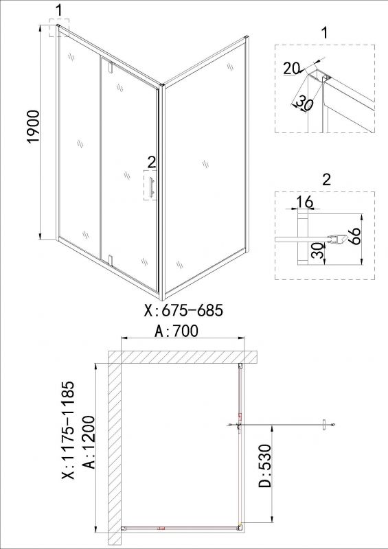 Боковая стенка Niagara Nova NG-A70G 70 фото 3